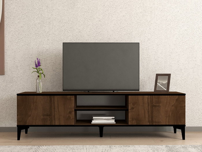 Hanah Home Soporte para TV Nogal y Negro Hanah Home Soporte para TV Nogal y Negro